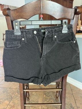 Wild Fable Black Women's High Rise Mom Denim Shorts